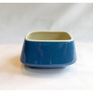 Vintage Hall Planter Small Blue Succulent Pot 4" x 2.5" Mid Century Dish Mini